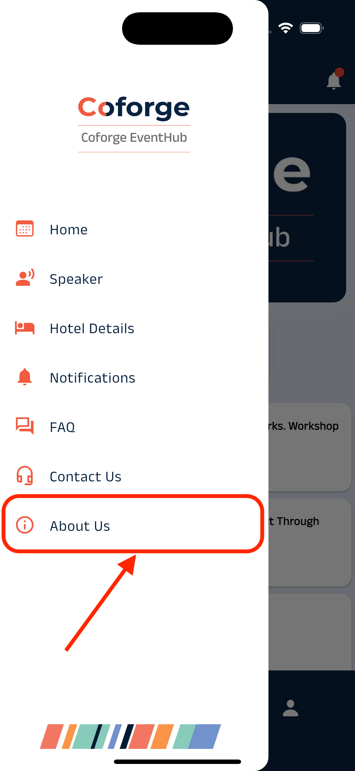 Screenshot showing the Side drawer
